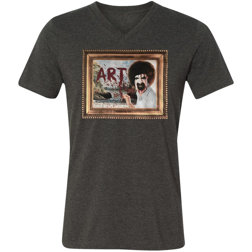 Unisex V-Neck T-Shirt - BWV4E9M1 - Dark Grey Heather - 8