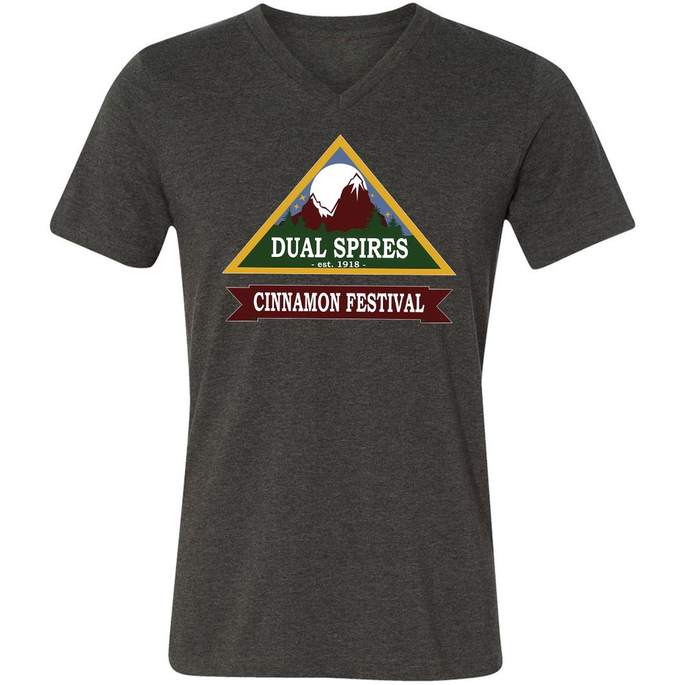 Unisex V-Neck T-Shirt - KAP7CHR7 - Dark Grey Heather - 8