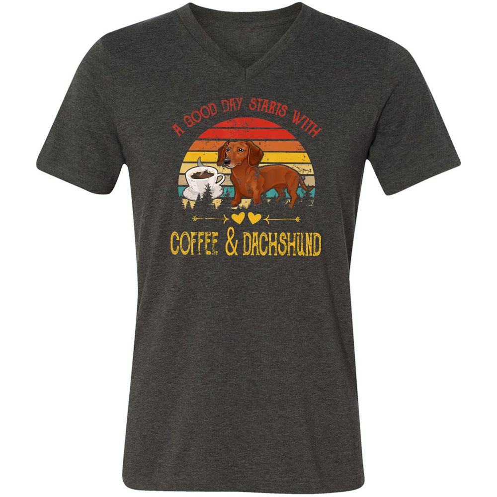 Unisex V-Neck T-Shirt - Y6U5B1AL - Dark Grey Heather - 8