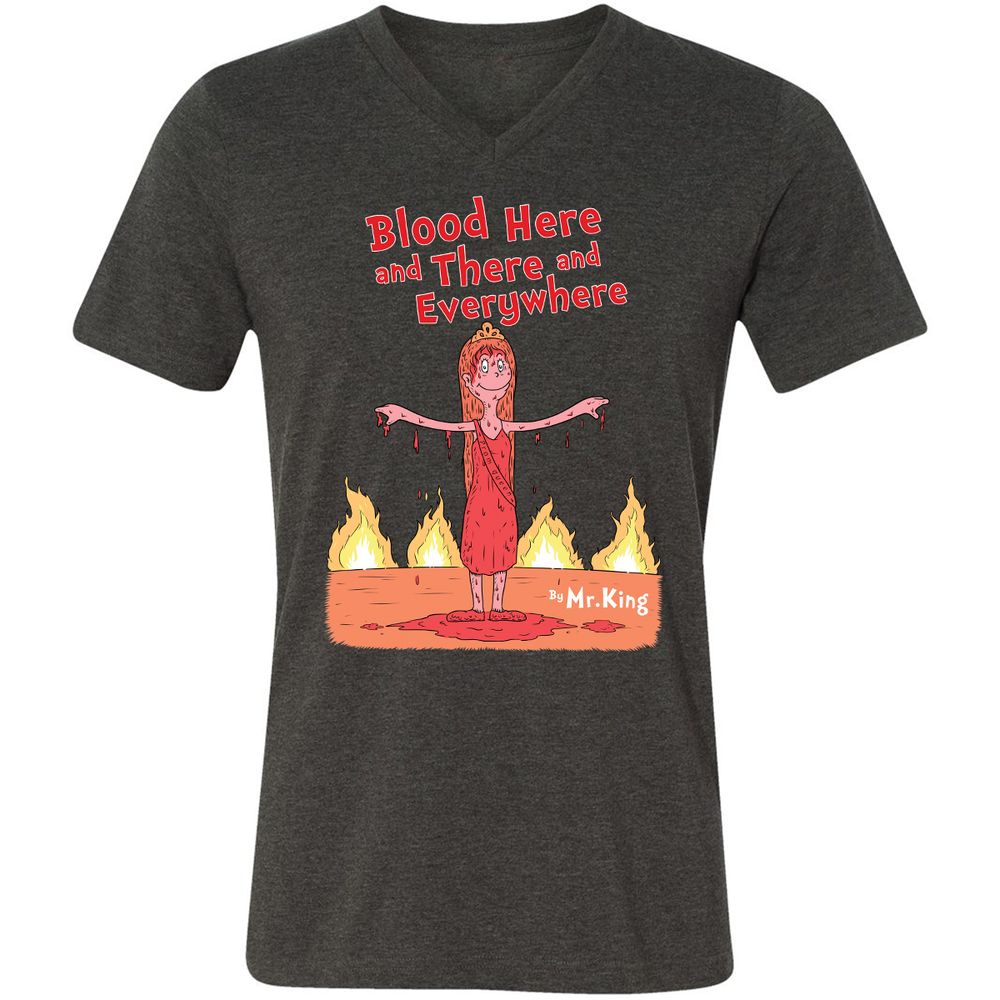 Unisex V-Neck T-Shirt - 1A67A2YN - Dark Grey Heather - 8