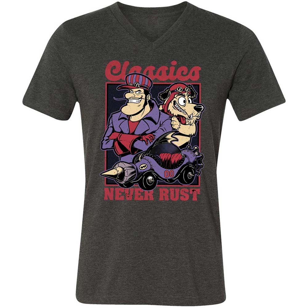 Unisex V-Neck T-Shirt - RBGTEHSV - Dark Grey Heather - 8