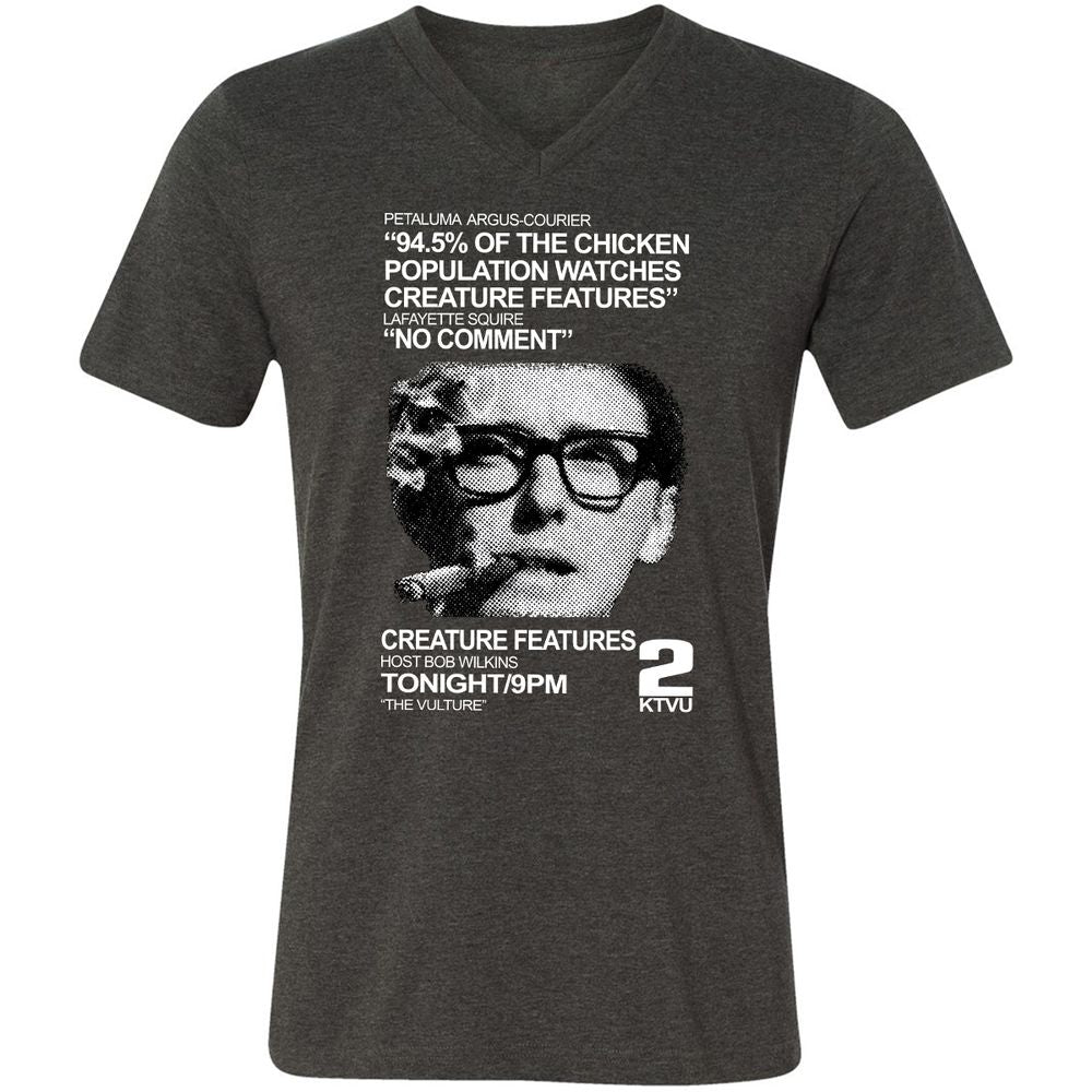 Unisex V-Neck T-Shirt - YNZ2LCQF - Dark Grey Heather - 8