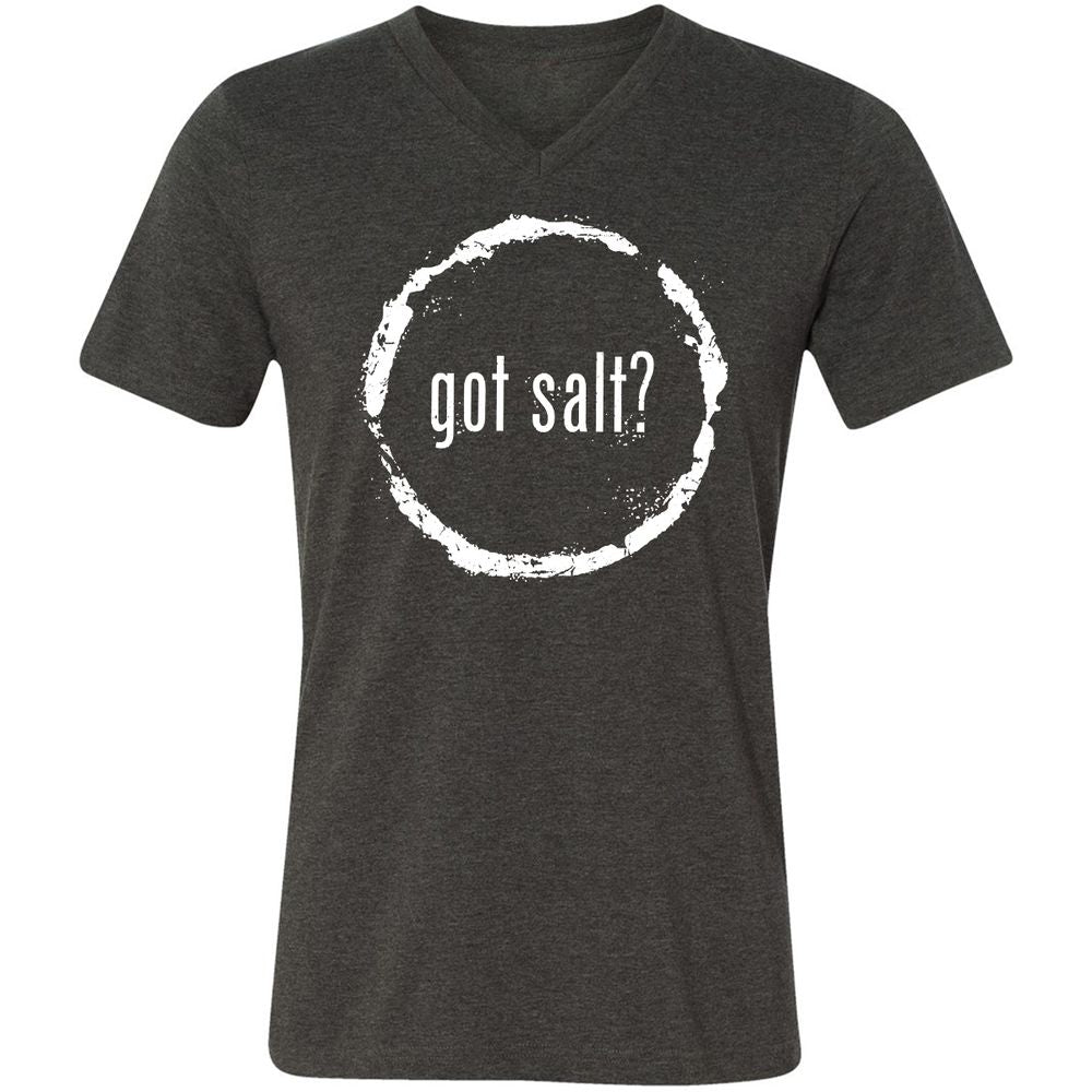 Unisex V-Neck T-Shirt - CAQLBXHW - Dark Grey Heather - 8