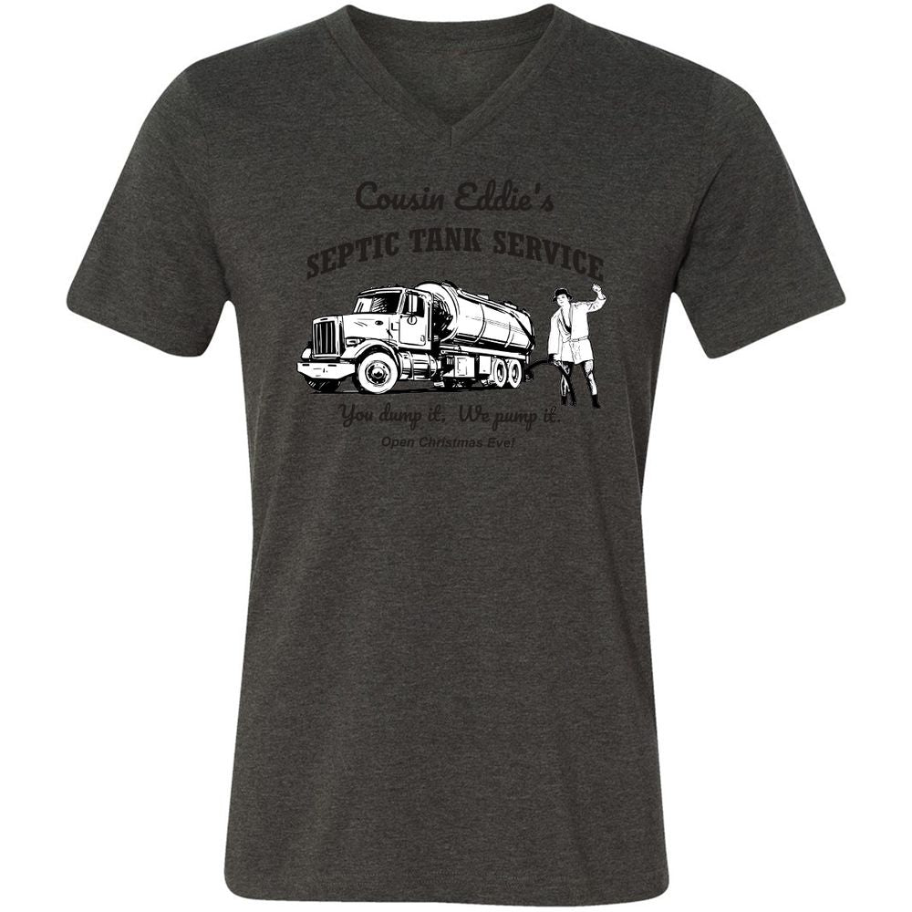 Unisex V-Neck T-Shirt - YZGLQSX7 - Dark Grey Heather - 8