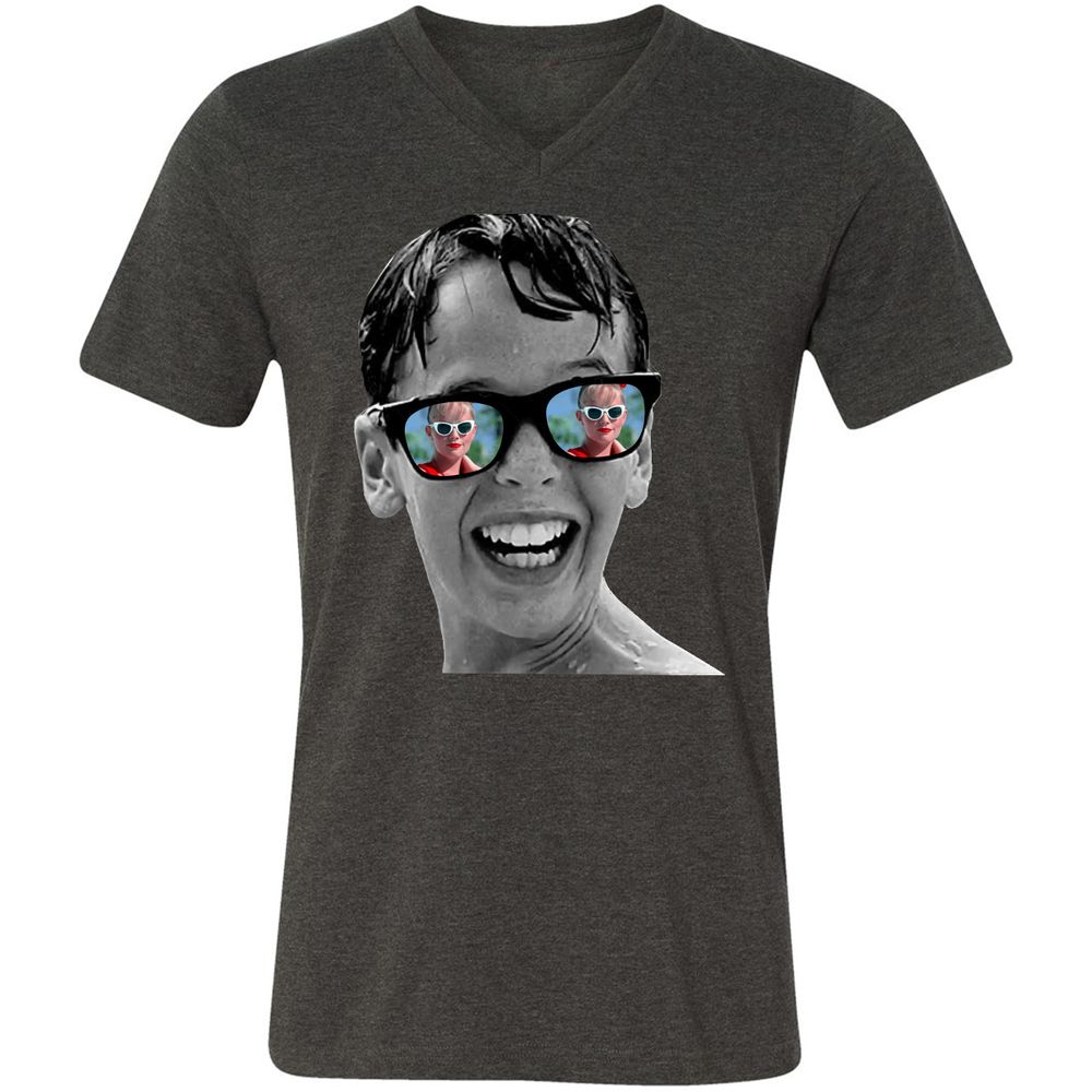 Unisex V-Neck T-Shirt - DGPL9E3P - Dark Grey Heather - 8
