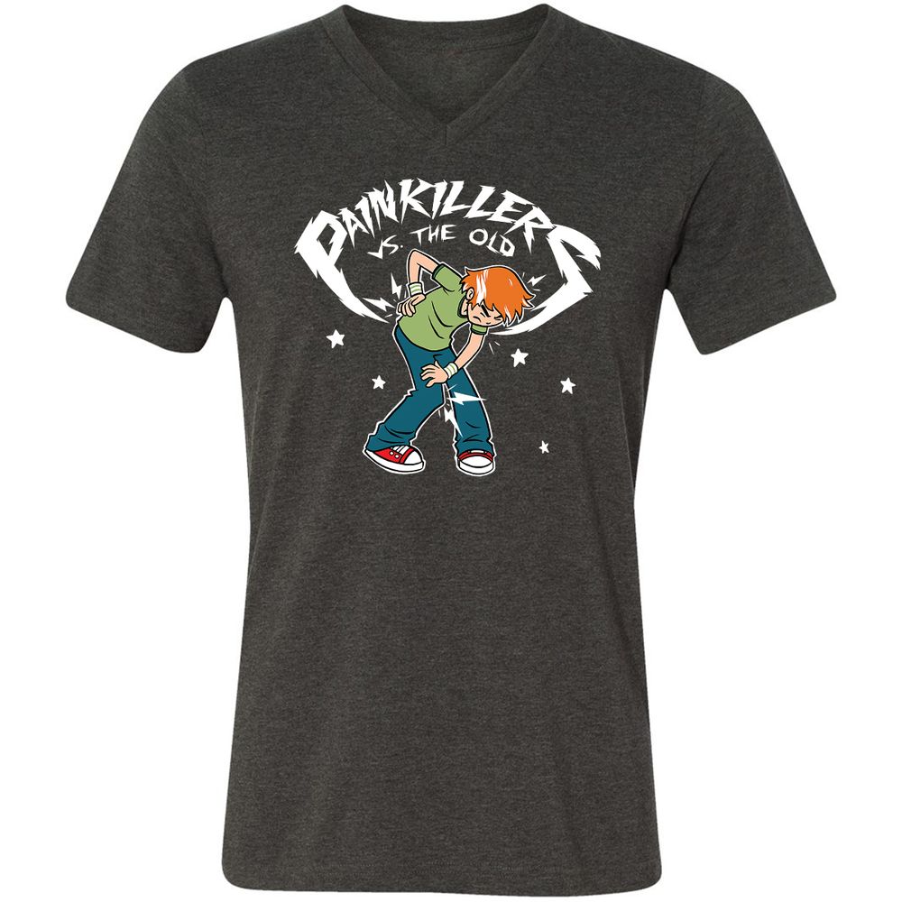Unisex V-Neck T-Shirt - 7PQJ23S7 - Dark Grey Heather - 8