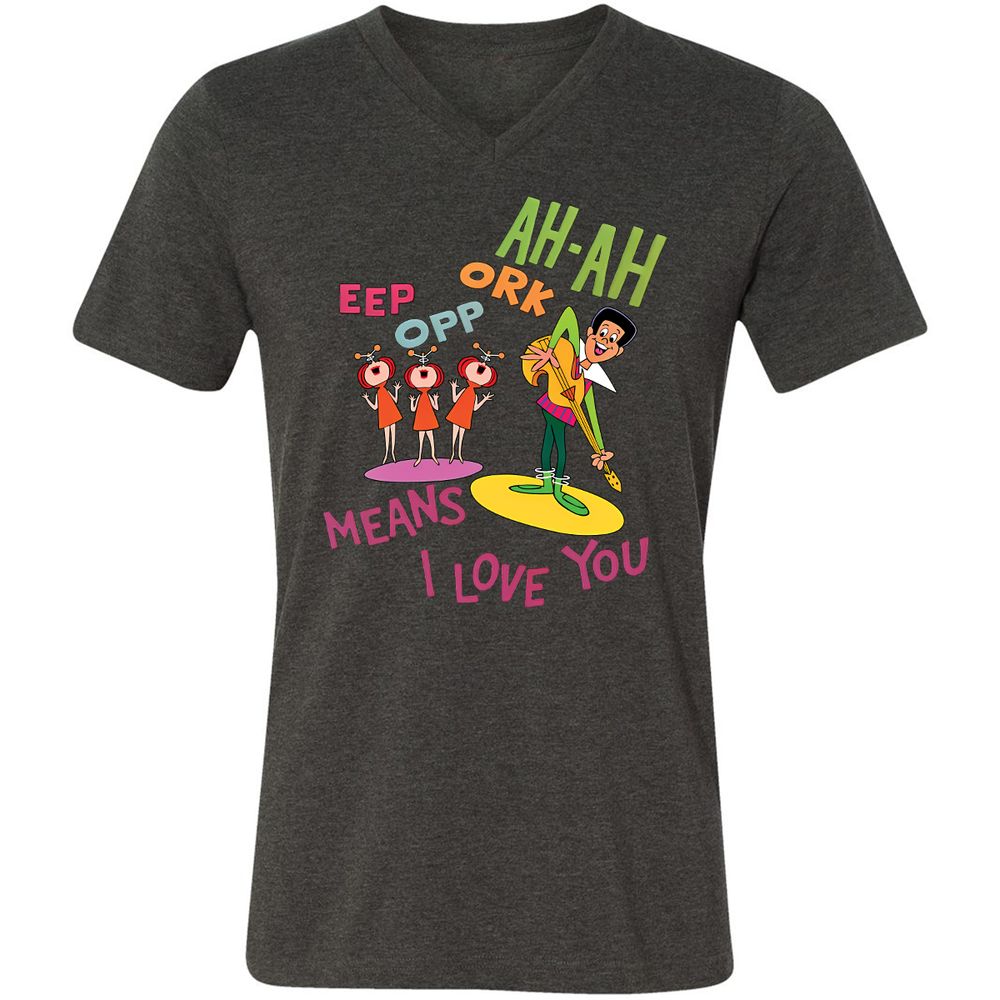 Unisex V-Neck T-Shirt - PMV94T13 - Dark Grey Heather - 8
