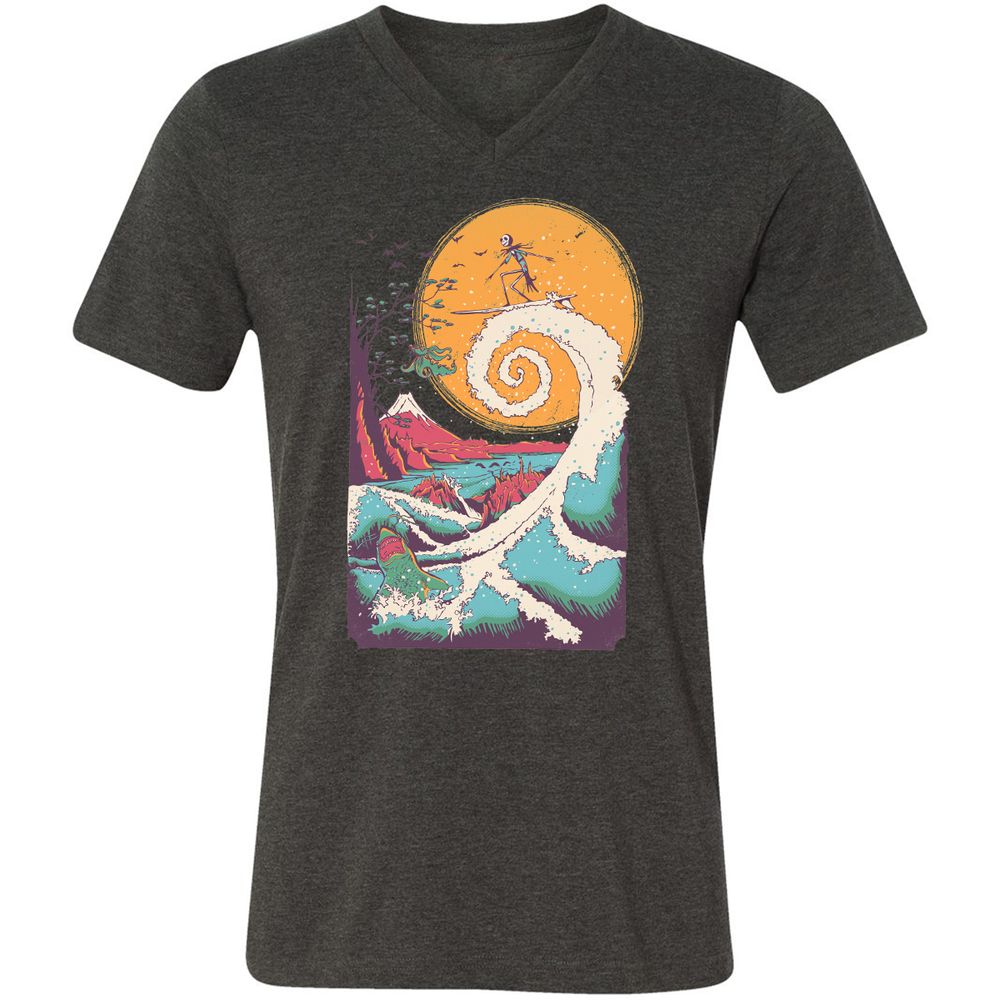 Unisex V-Neck T-Shirt - 5FHYNHPJ - Dark Grey Heather - 8
