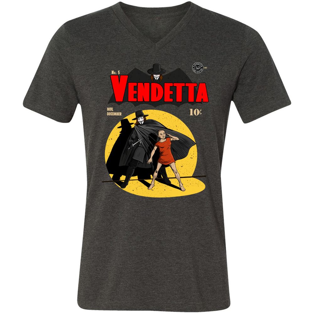 Unisex V-Neck T-Shirt - Q3BPE3W5 - Dark Grey Heather - 8