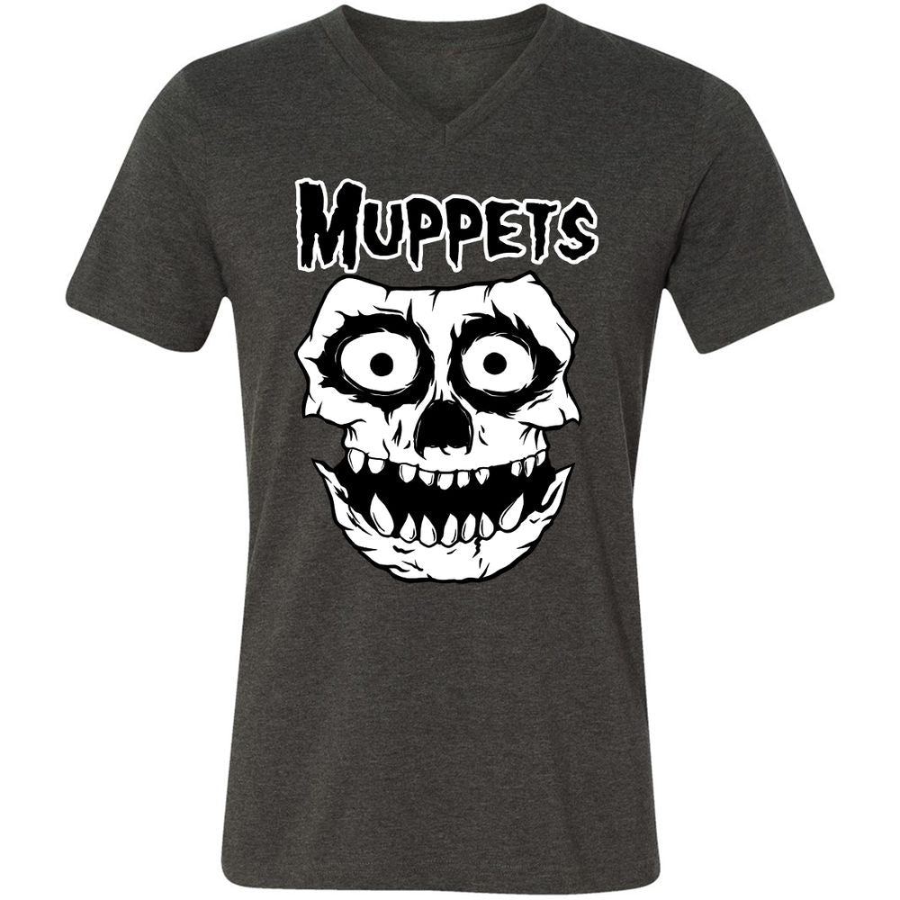 Unisex V-Neck T-Shirt - DCQUZY1C - Dark Grey Heather - 8