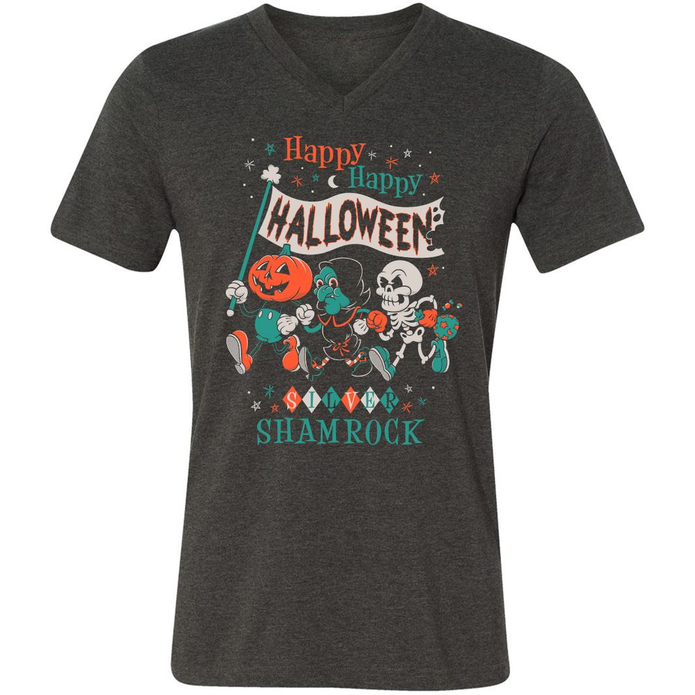 Unisex V-Neck T-Shirt - 4SMWYDQV - Dark Grey Heather - 8