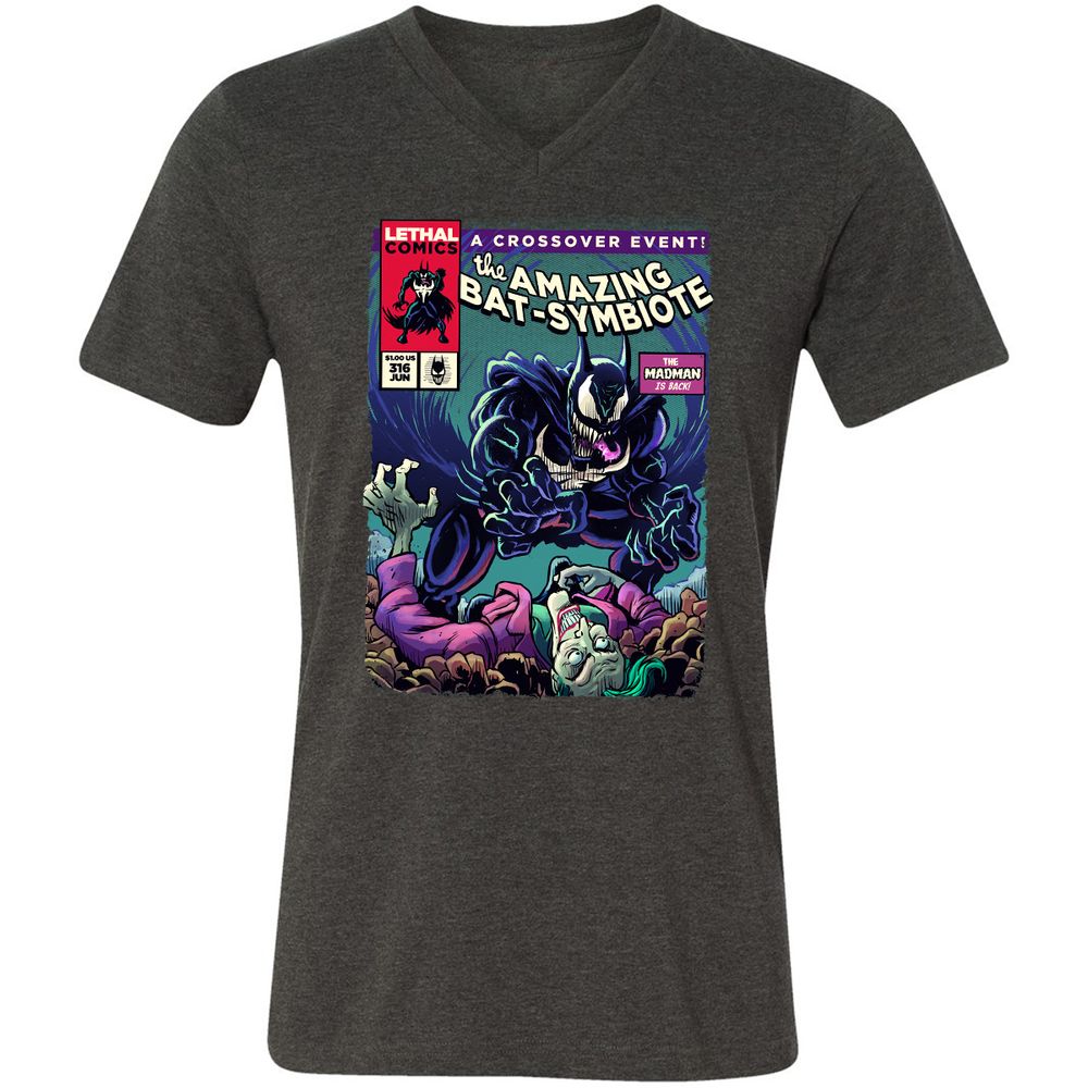 Unisex V-Neck T-Shirt - L9UWQ1BH - Dark Grey Heather - 8