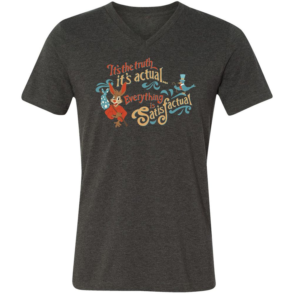Unisex V-Neck T-Shirt - PQ3GBXTH - Dark Grey Heather - 8