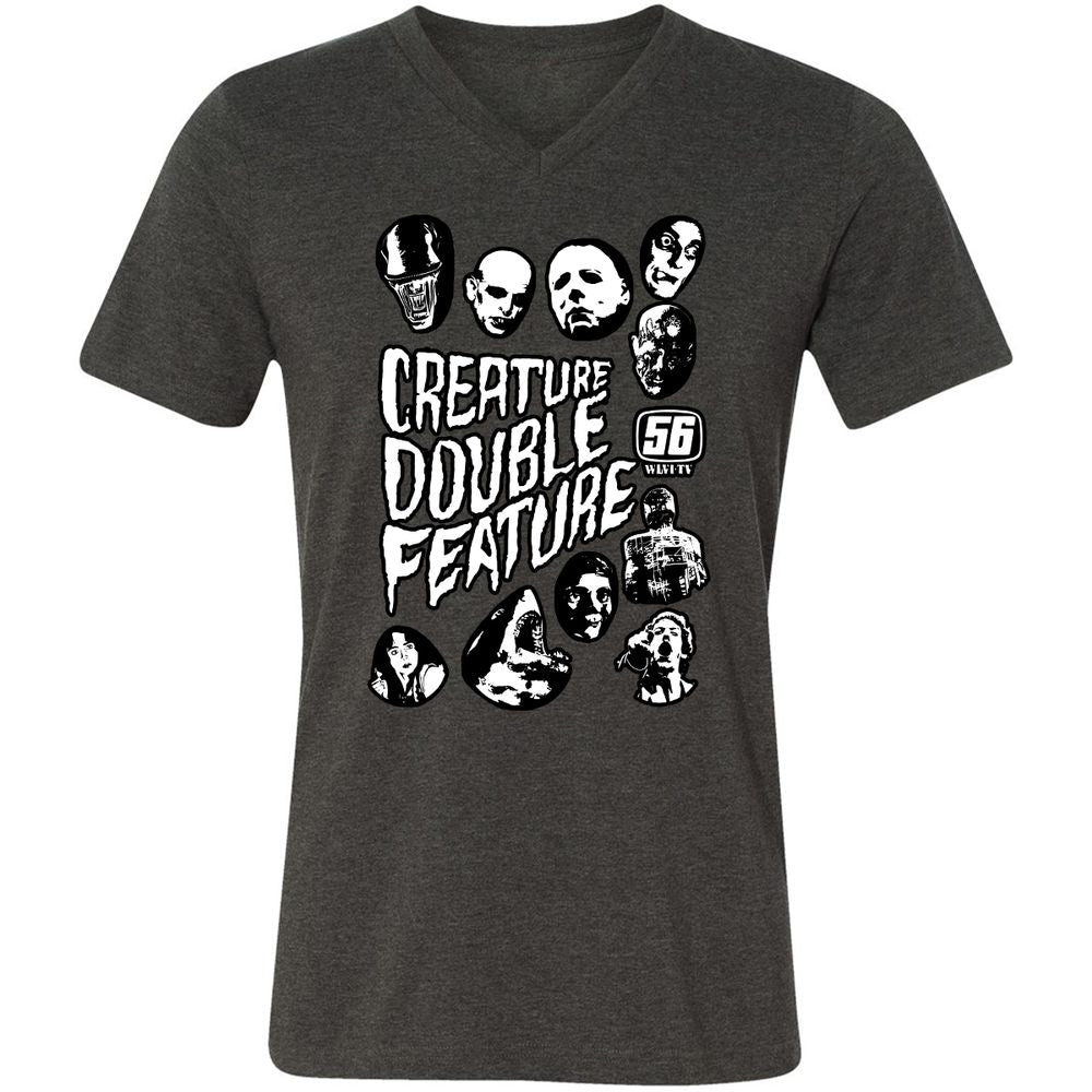 Unisex V-Neck T-Shirt - 7D4TRMYL - Dark Grey Heather - 8