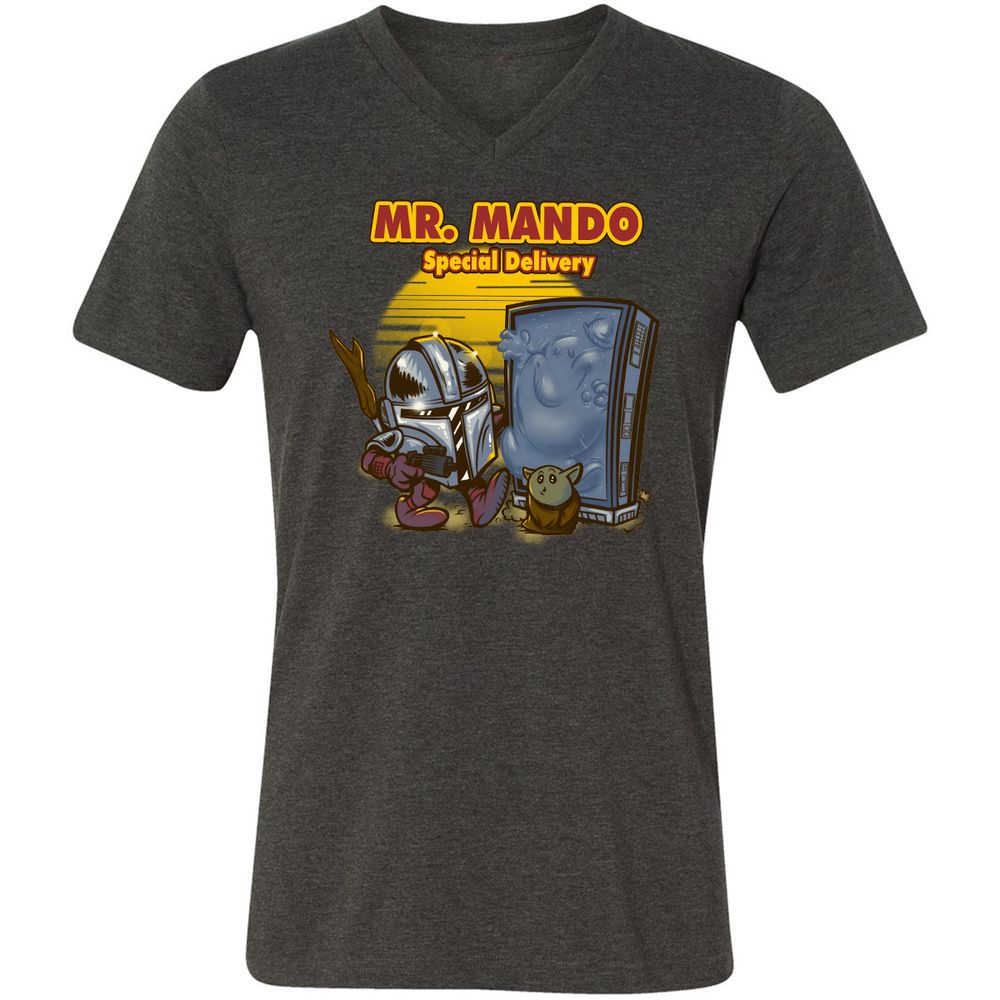 Unisex V-Neck T-Shirt - EPYQS3YE - Dark Grey Heather - 8