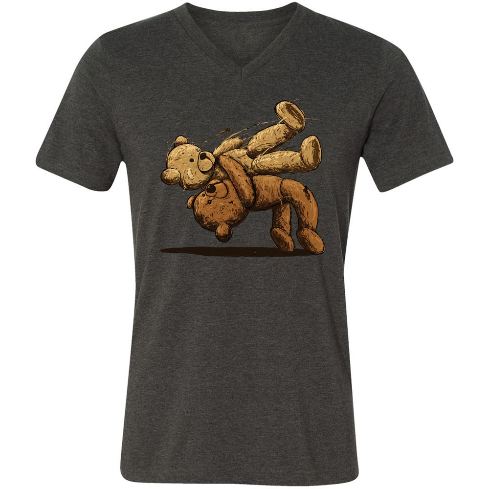 Unisex V-Neck T-Shirt - SS2E5J73 - Dark Grey Heather - 8