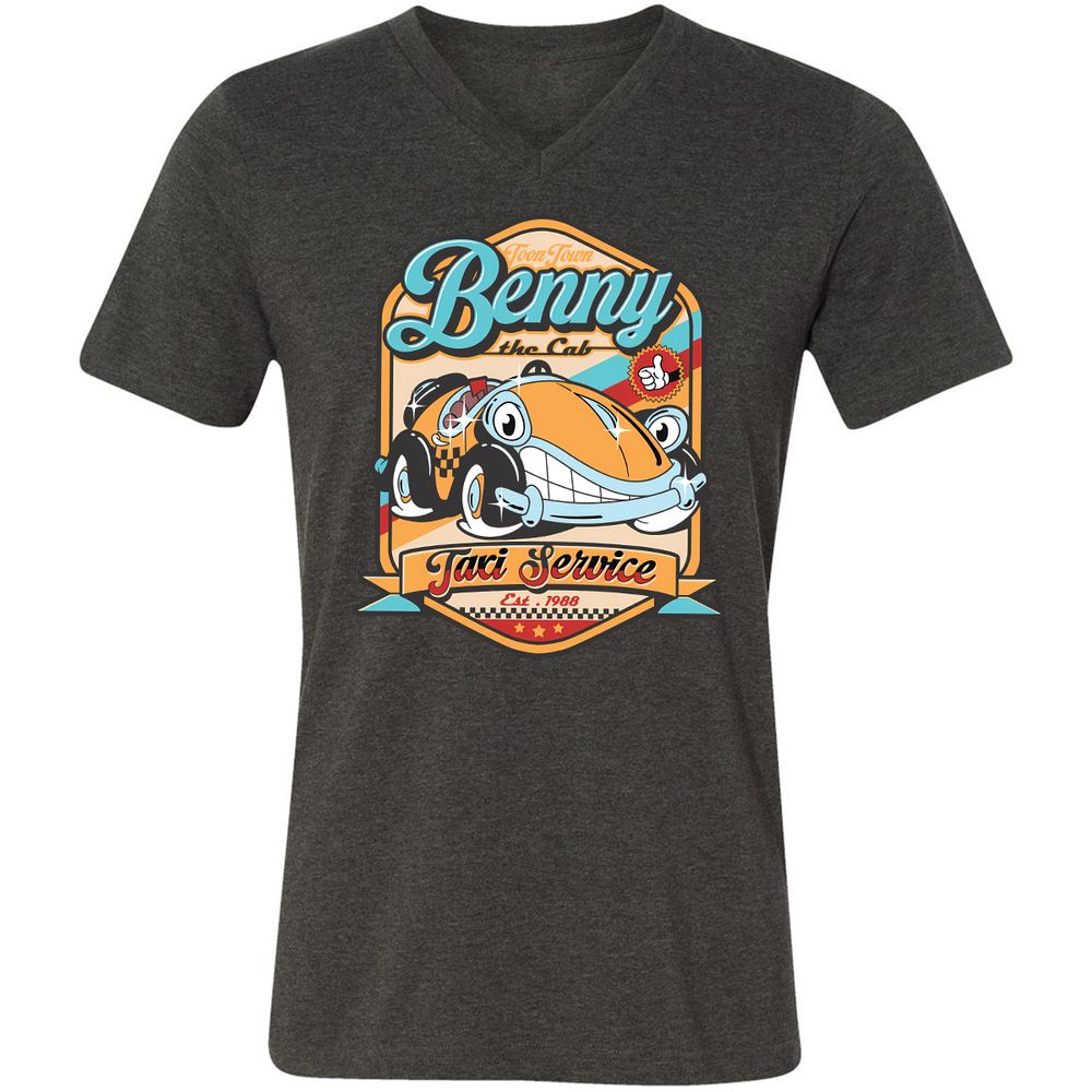 Unisex V-Neck T-Shirt - 2JTHAMFJ - Dark Grey Heather - 8