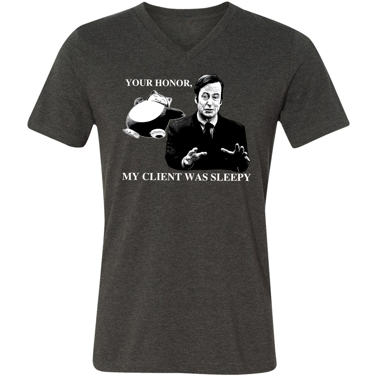 Unisex V-Neck T-Shirt - TKA8AKHV - Dark Grey Heather - 8