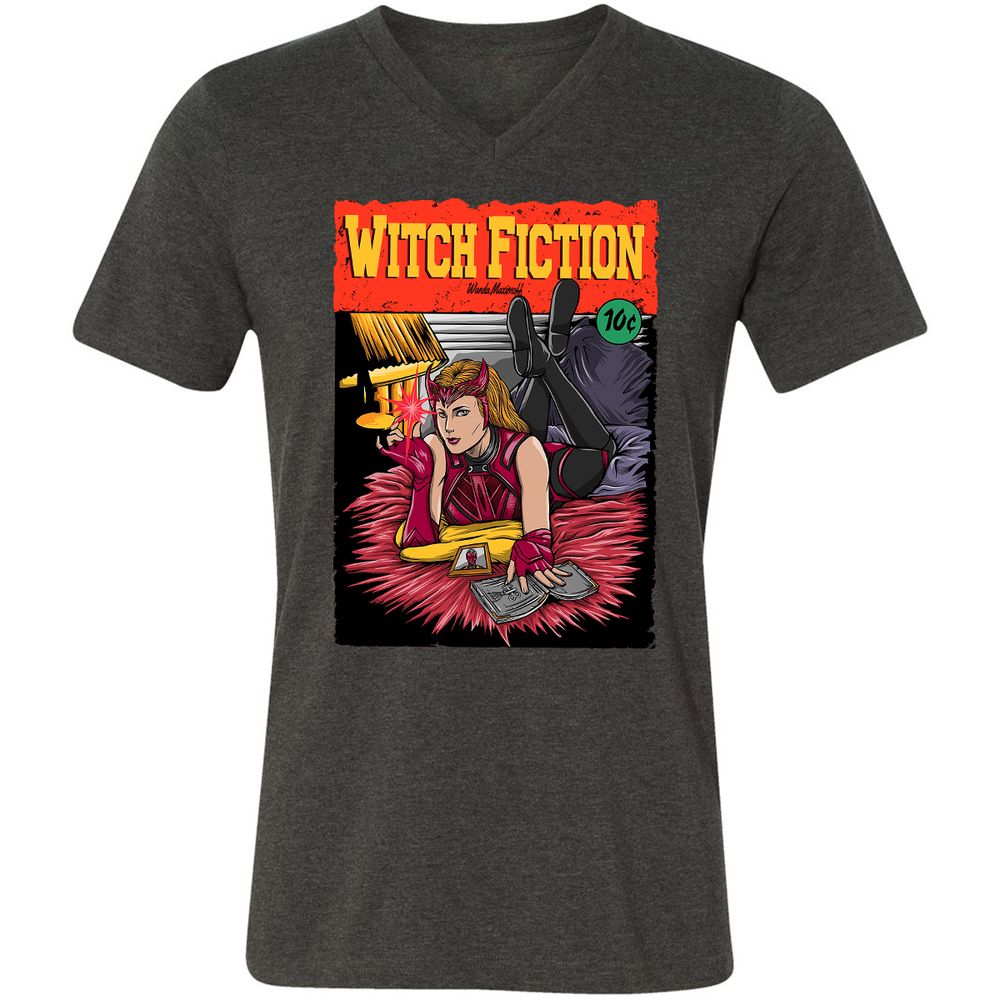 Unisex V-Neck T-Shirt - AELXATWA - Dark Grey Heather - 8