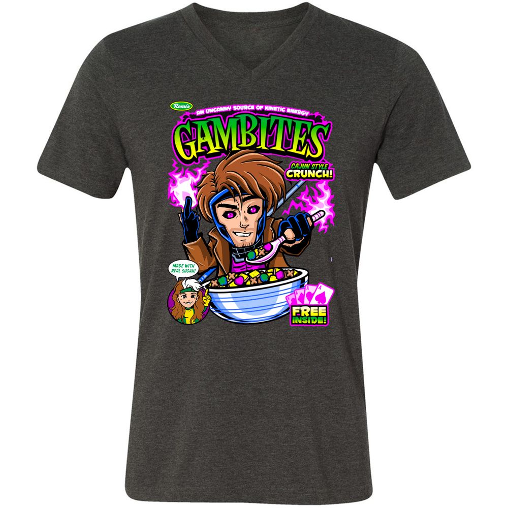 Unisex V-Neck T-Shirt - 6VLXEYAB - Dark Grey Heather - 8