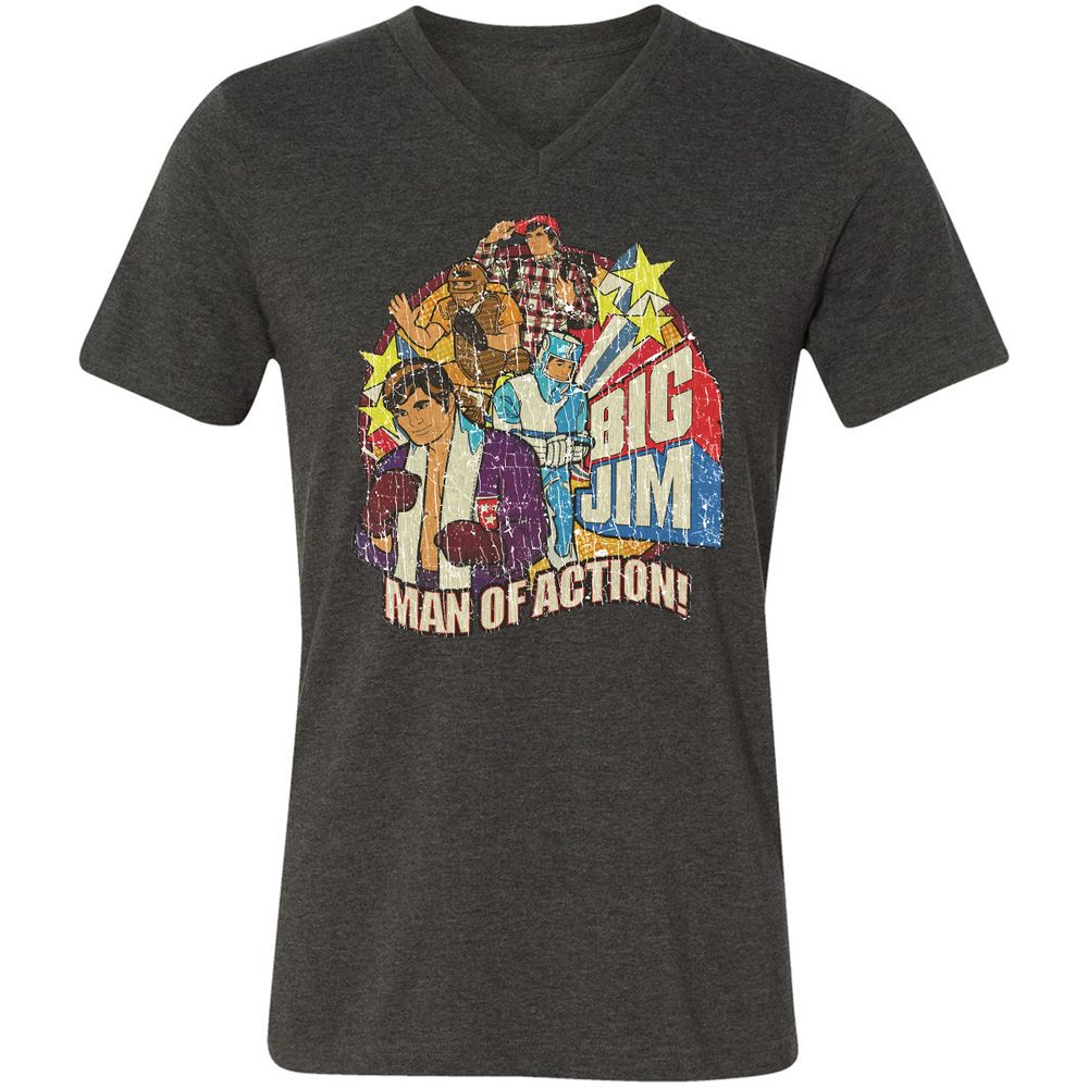 Unisex V-Neck T-Shirt - 1R9TCSEJ - Dark Grey Heather - 8