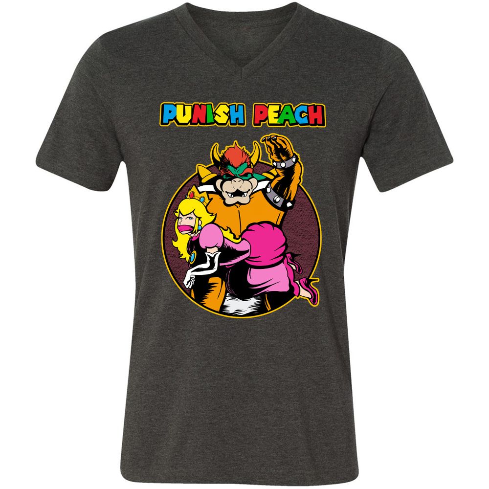 Unisex V-Neck T-Shirt - UPGXB19J - Dark Grey Heather - 8