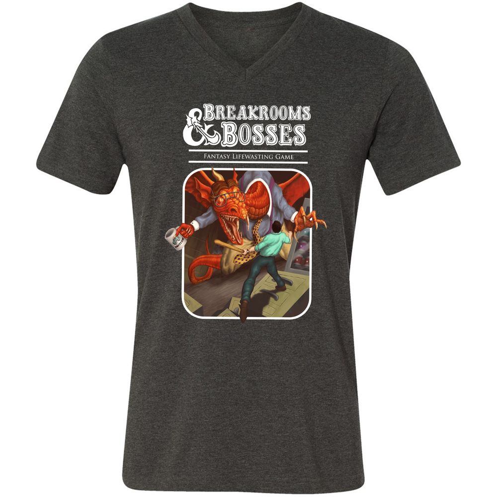 Unisex V-Neck T-Shirt - E9ASHW55 - Dark Grey Heather - 8