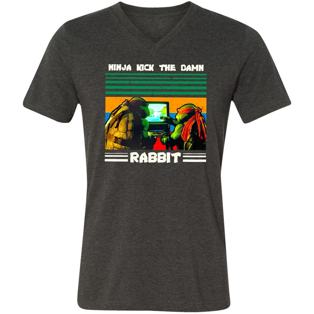 Unisex V-Neck T-Shirt - YAV7NQNL - Dark Grey Heather - 8