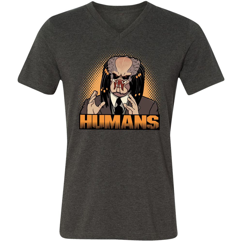 Unisex V-Neck T-Shirt - 92YXQDNS - Dark Grey Heather - 8
