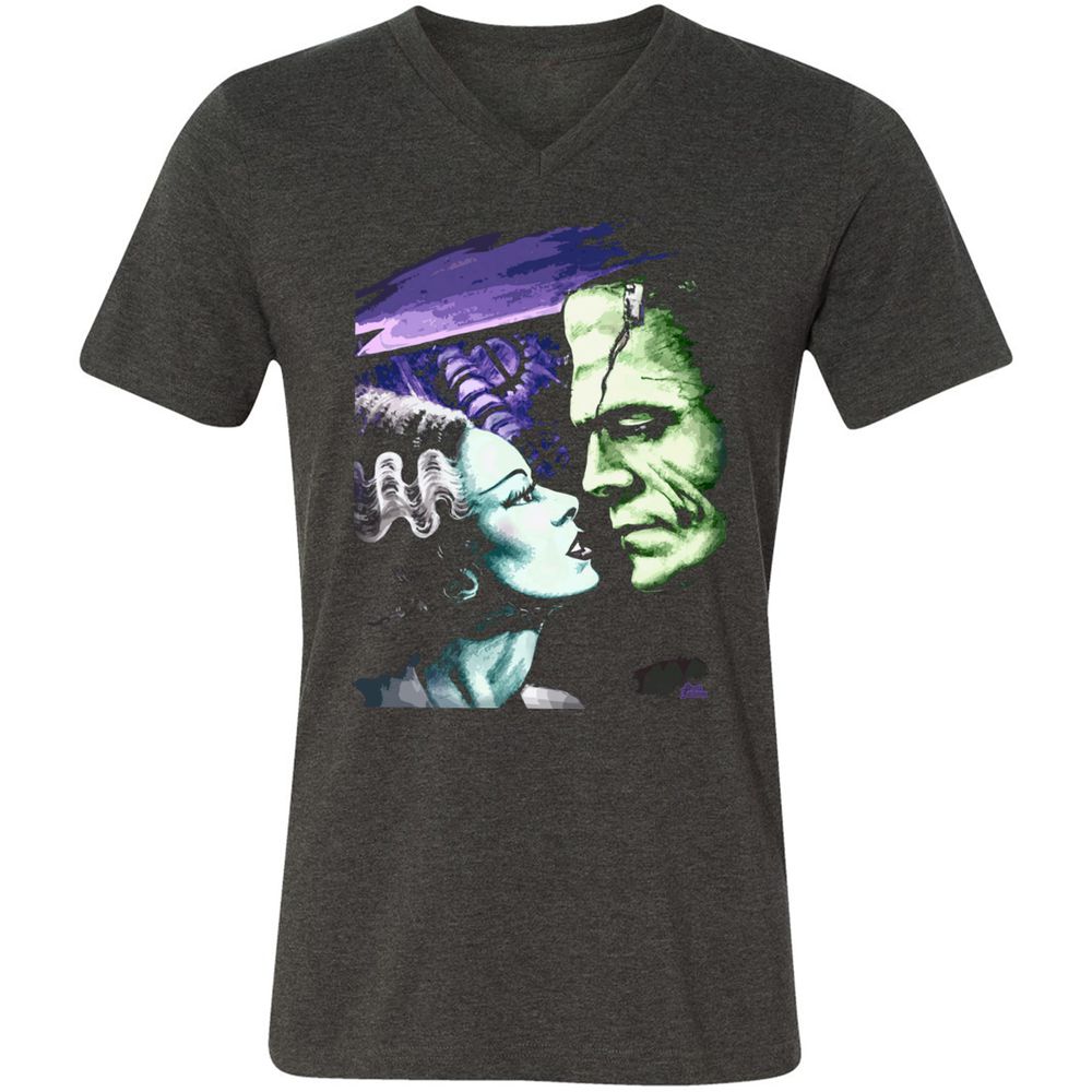 Unisex V-Neck T-Shirt - 8FCJXLRW - Dark Grey Heather - 8