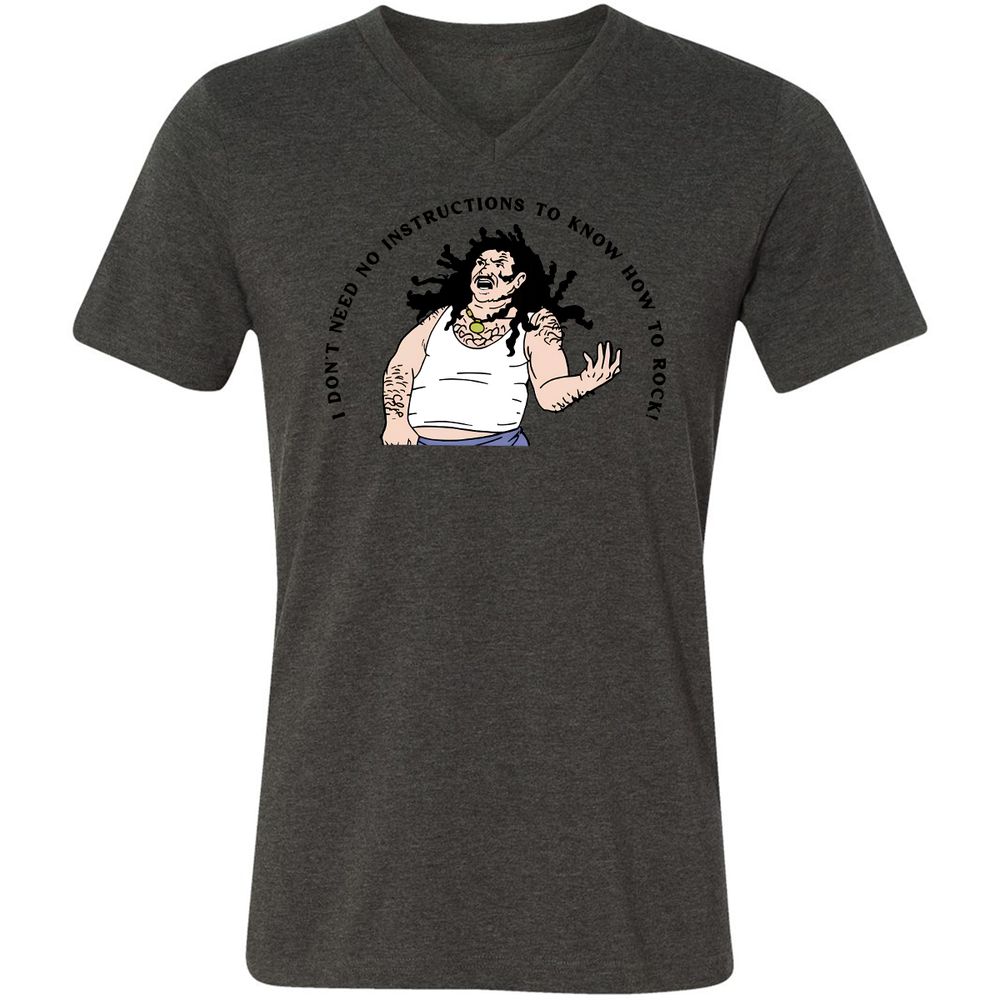 Unisex V-Neck T-Shirt - Y5BYVVDJ - Dark Grey Heather - 8