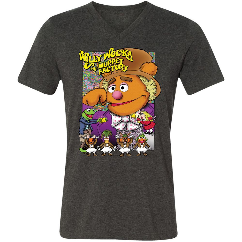 Unisex V-Neck T-Shirt - LDDGFJAD - Dark Grey Heather - 8