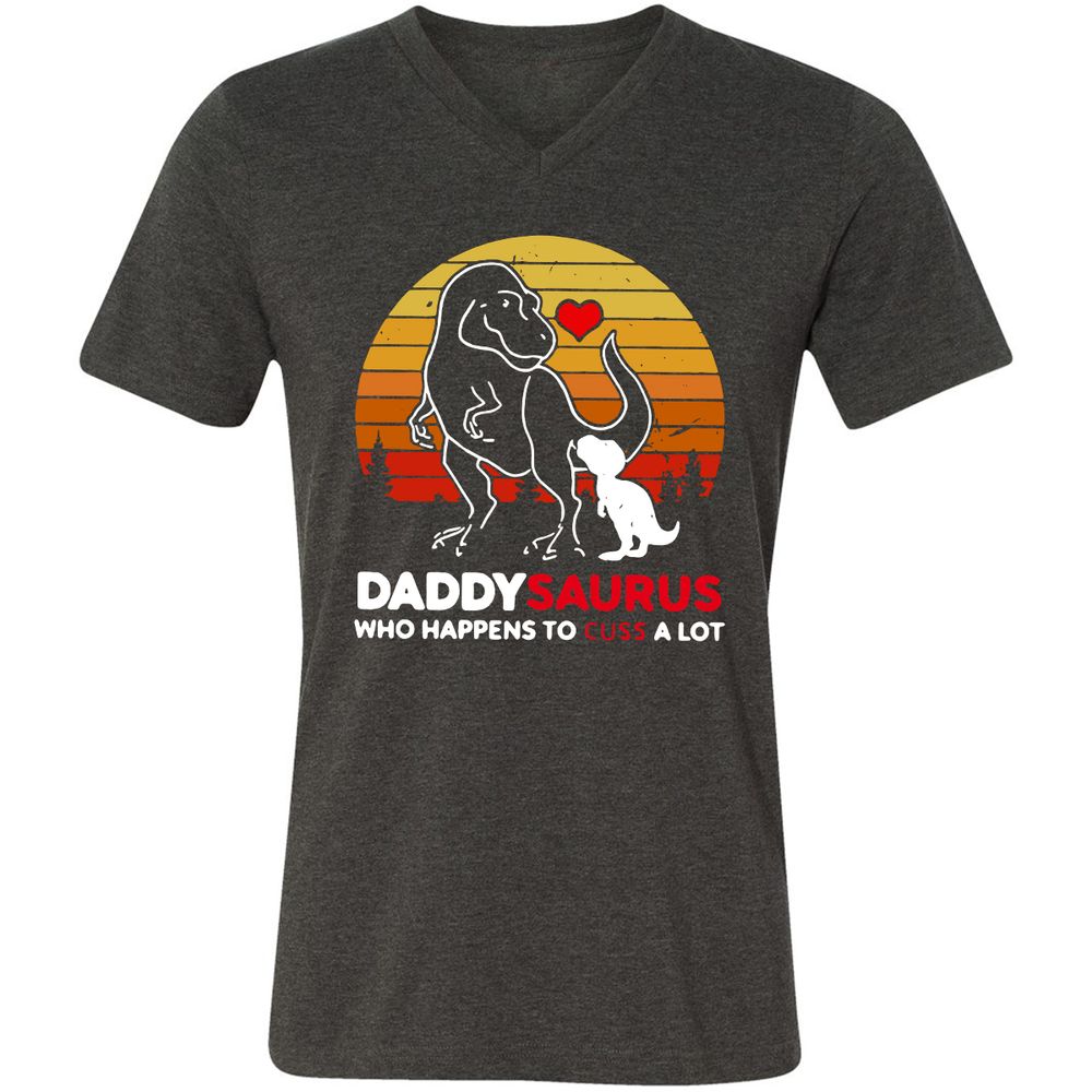 Unisex V-Neck T-Shirt - AUEUJG3Y - Dark Grey Heather - 8