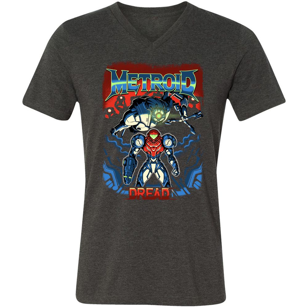 Unisex V-Neck T-Shirt - 37PHZRGR - Dark Grey Heather - 8