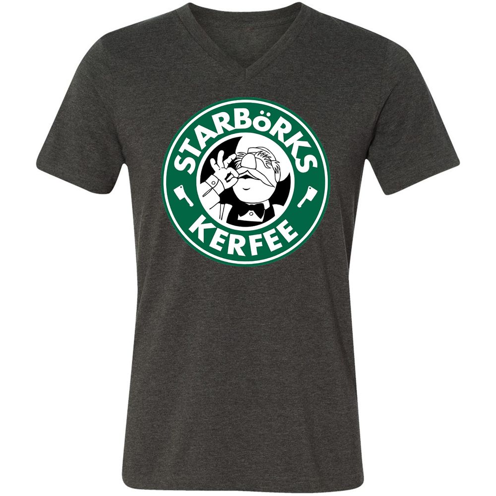 Unisex V-Neck T-Shirt - QQ3H45JH - Dark Grey Heather - 8