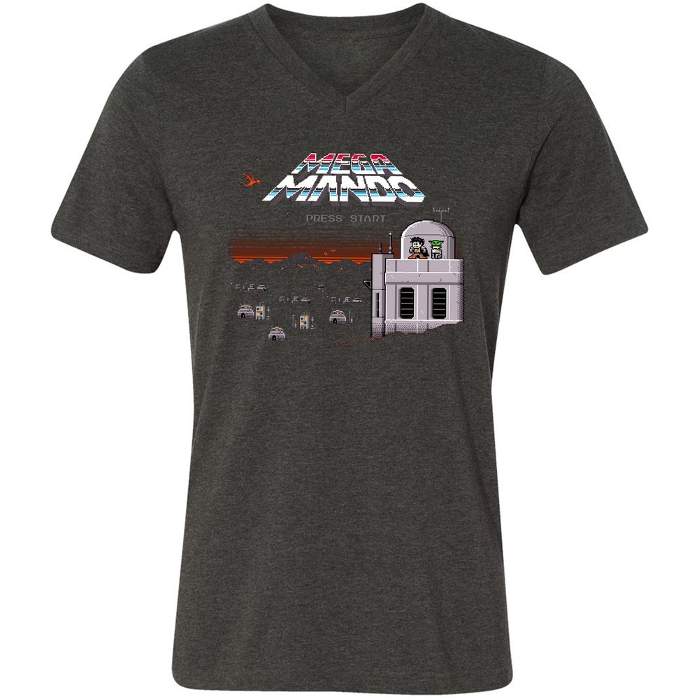 Unisex V-Neck T-Shirt - JPZV85MJ - Dark Grey Heather - 8