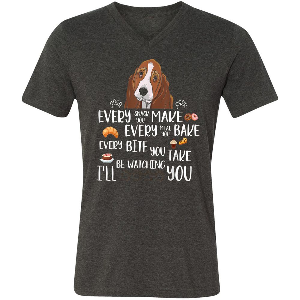 Unisex V-Neck T-Shirt - D66MJU5H - Dark Grey Heather - 8