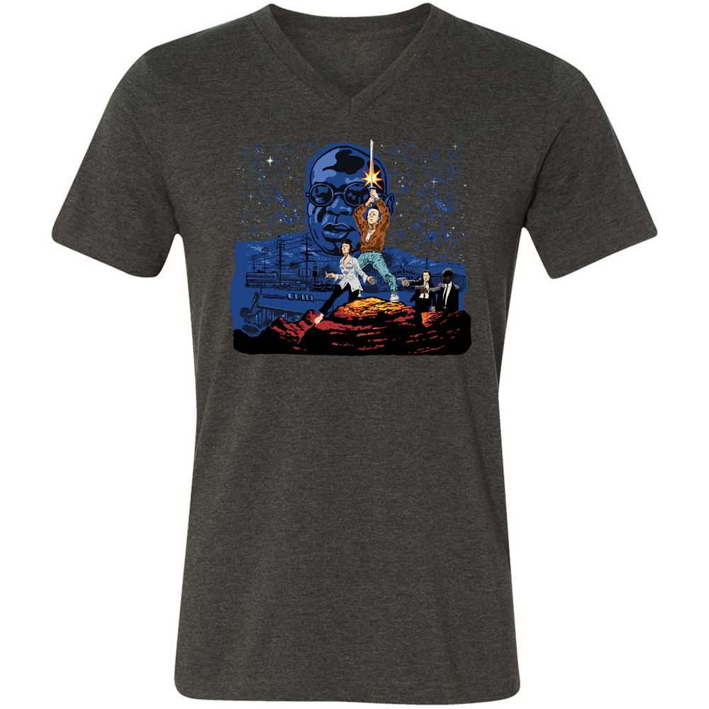 Unisex V-Neck T-Shirt - A5RHDVZQ - Dark Grey Heather - 8