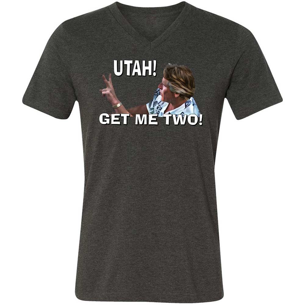 Unisex V-Neck T-Shirt - 4696MLQE - Dark Grey Heather - 8