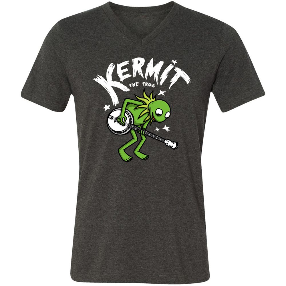 Unisex V-Neck T-Shirt - RGU2332C - Dark Grey Heather - 8