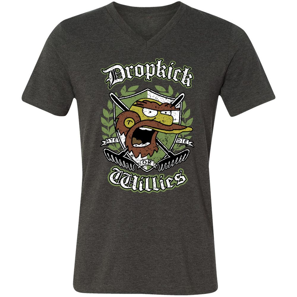 Unisex V-Neck T-Shirt - JCDJKW8U - Dark Grey Heather - 8