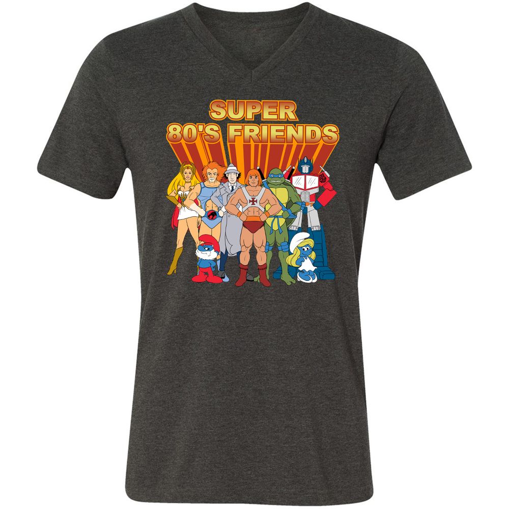 Unisex V-Neck T-Shirt - LXBDKXS9 - Dark Grey Heather - 8