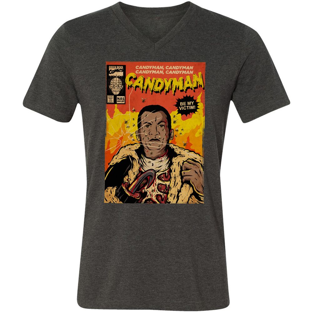 Unisex V-Neck T-Shirt - BKH4T9YG - Dark Grey Heather - 8