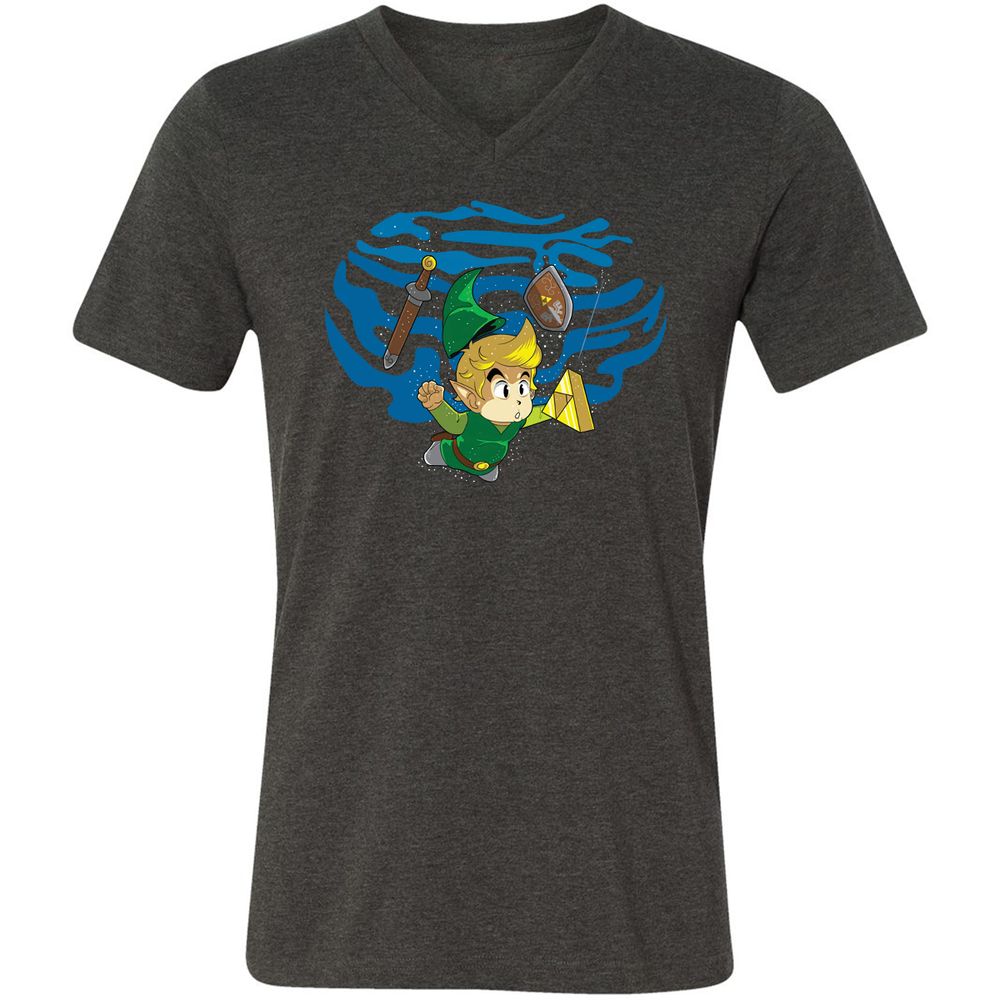 Unisex V-Neck T-Shirt - TWEKVJS2 - Dark Grey Heather - 8