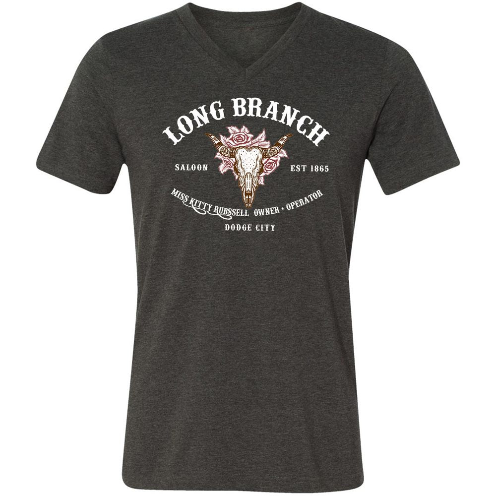 Unisex V-Neck T-Shirt - KRL1X7MH - Dark Grey Heather - 8