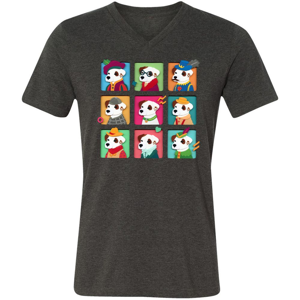 Unisex V-Neck T-Shirt - 6TJT3JP9 - Dark Grey Heather - 8