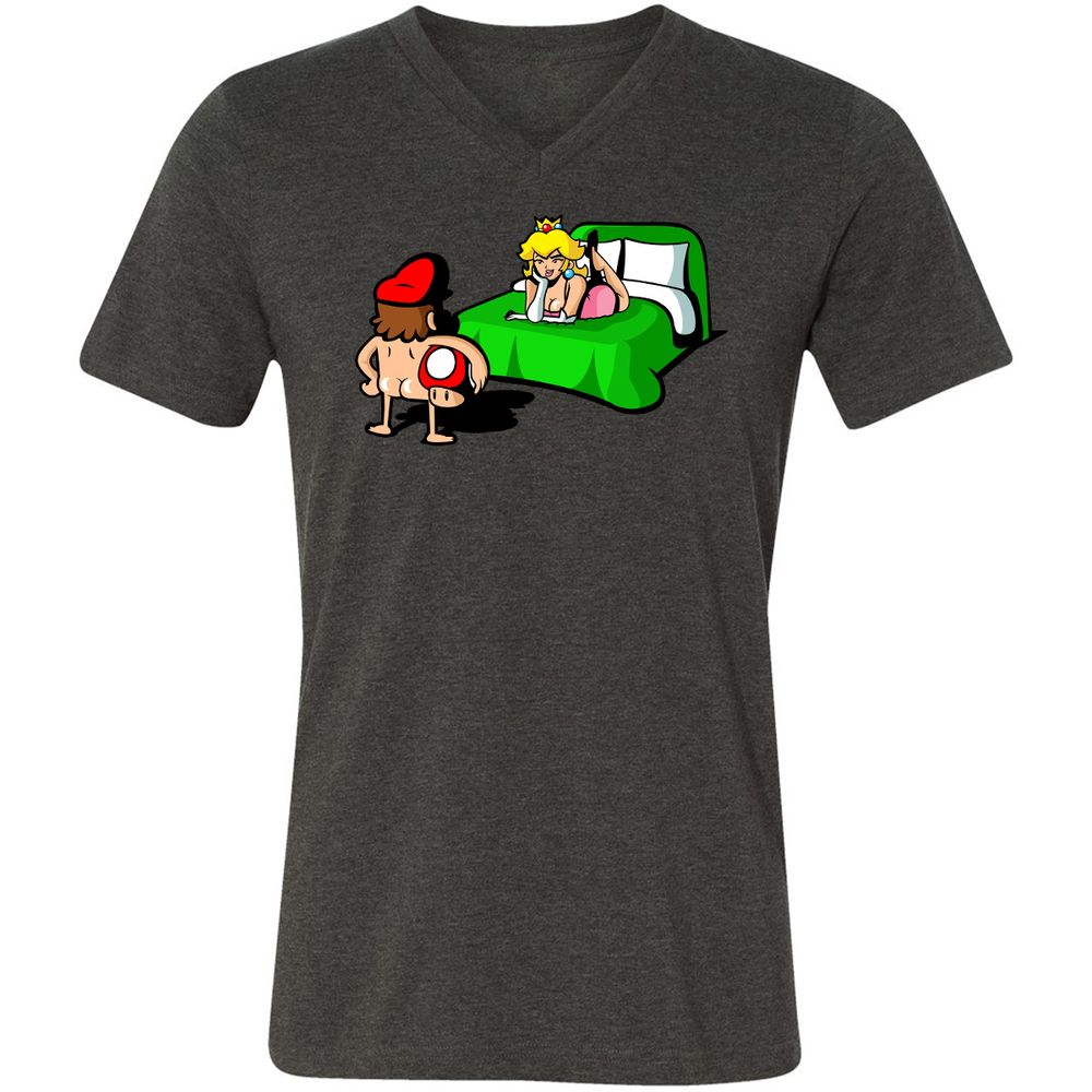 Unisex V-Neck T-Shirt - WMEXURGC - Dark Grey Heather - 8