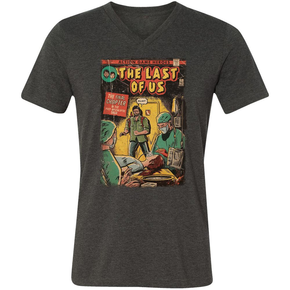 Unisex V-Neck T-Shirt - UMTZW76H - Dark Grey Heather - 8