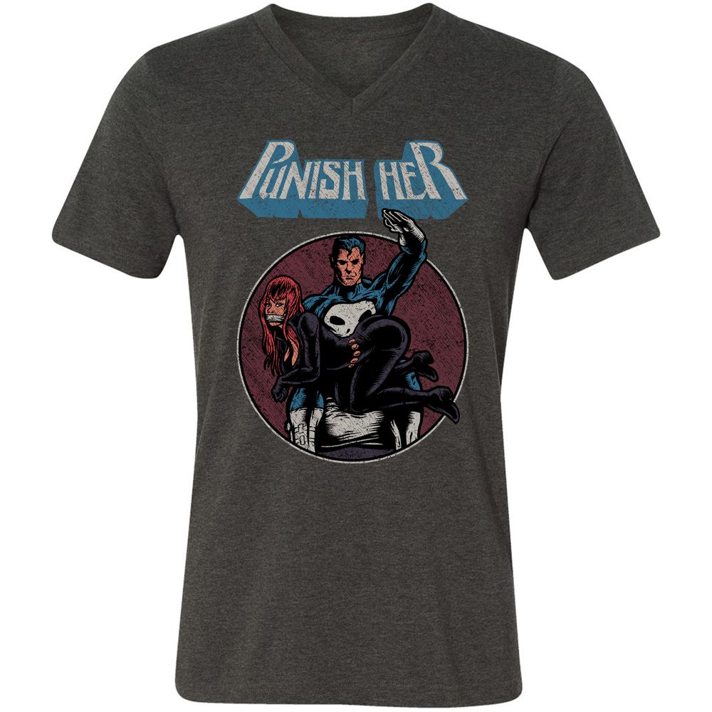 Unisex V-Neck T-Shirt - VGLEKTQB - Dark Grey Heather - 8