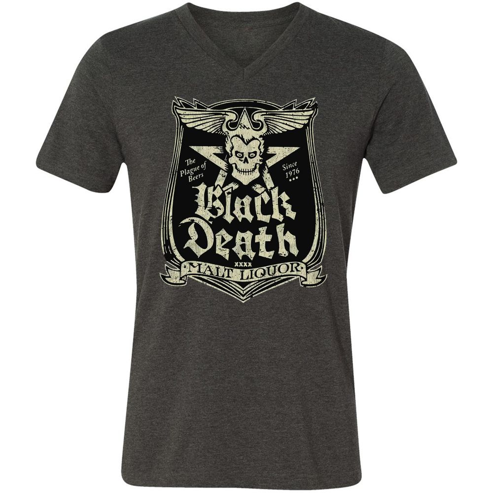 Unisex V-Neck T-Shirt - AU4JNCBE - Dark Grey Heather - 8